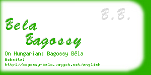 bela bagossy business card