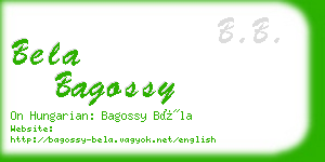 bela bagossy business card